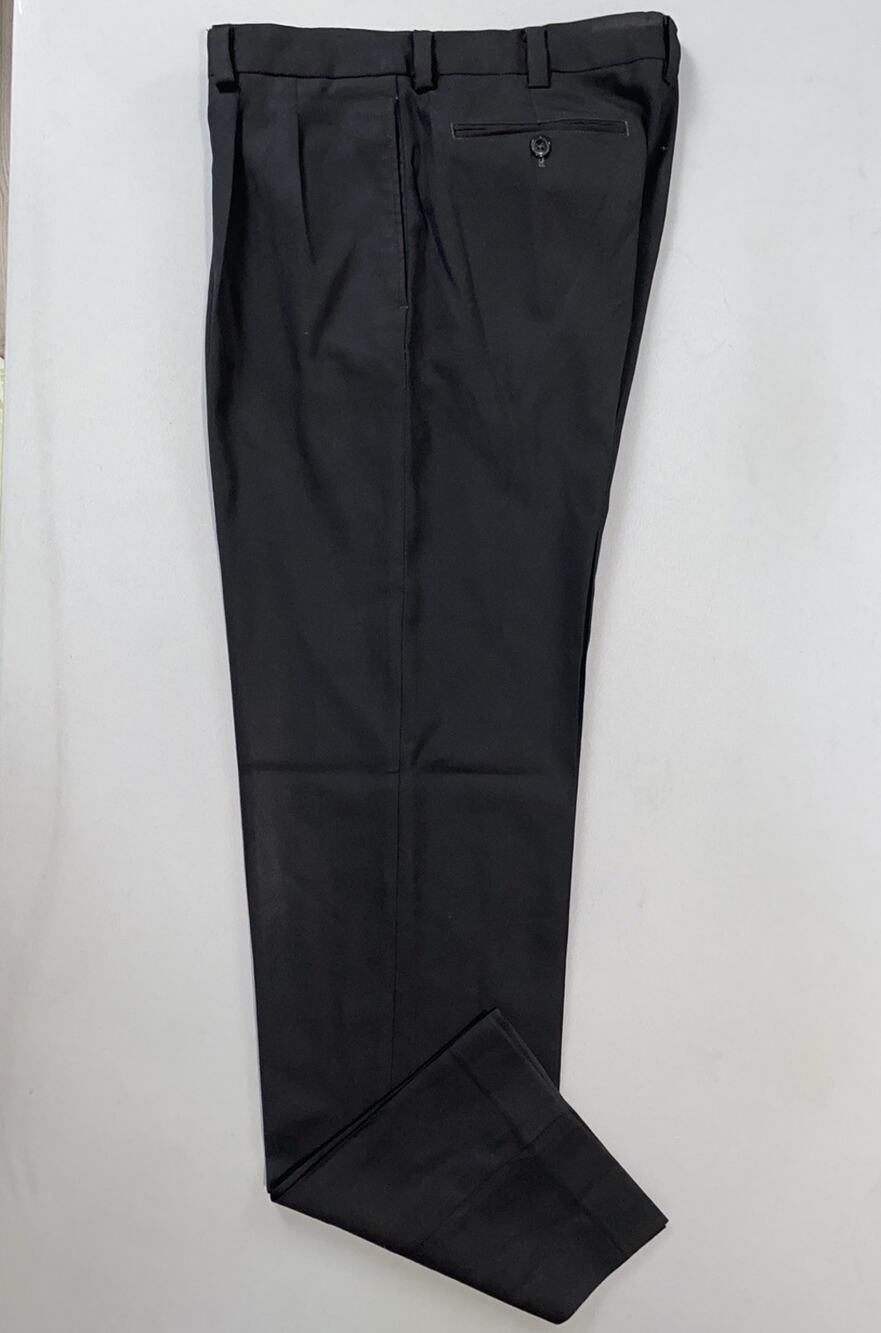 LL Bean Classic Fit Pleated 100% Wool Dress Pants, Slacks. Black, Men's 33X35.5